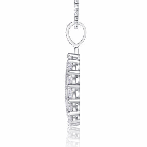 Aureomedal Moissanite Medallion Necklace in Sterling Silver