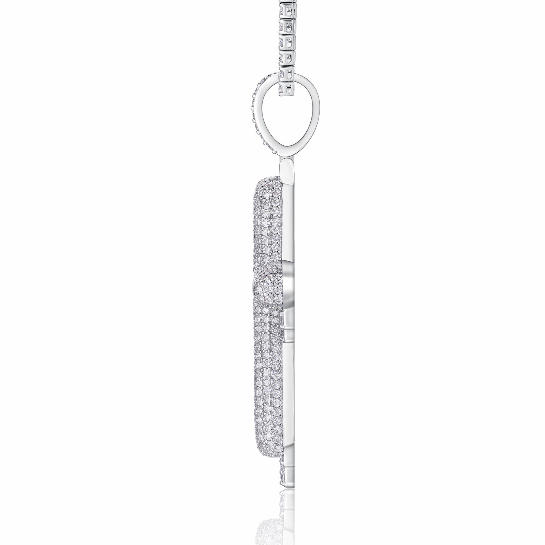 Colata Moissanite Cross Necklace in Sterling Silver