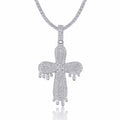 Fusione Moissanite Cross Necklace in Sterling Silver