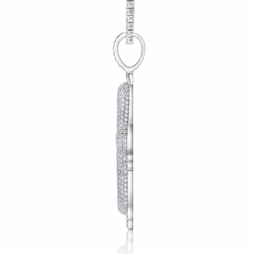 Fusione Moissanite Cross Necklace in Sterling Silver