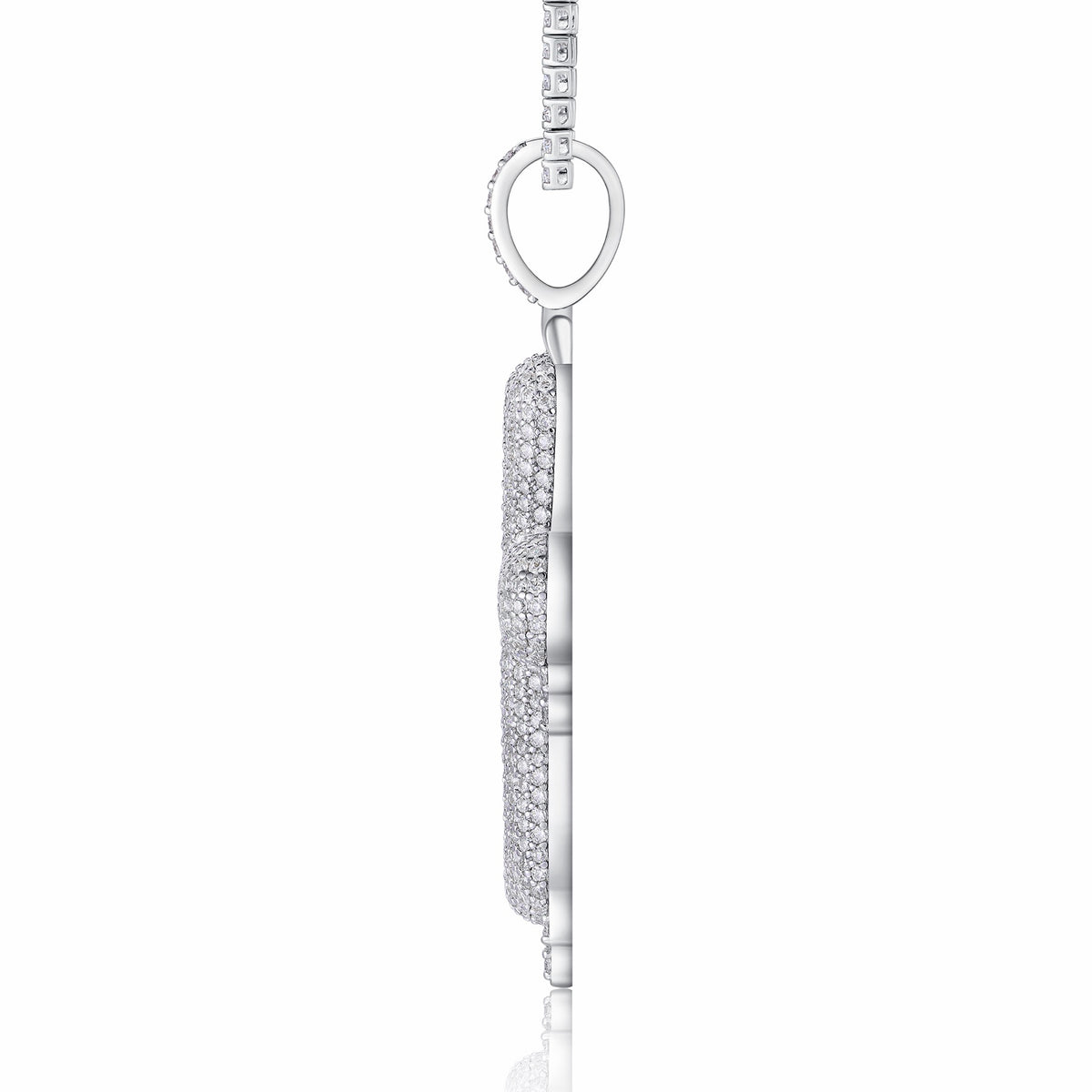 Fusione Moissanite Cross Pendant in Sterling Silver
