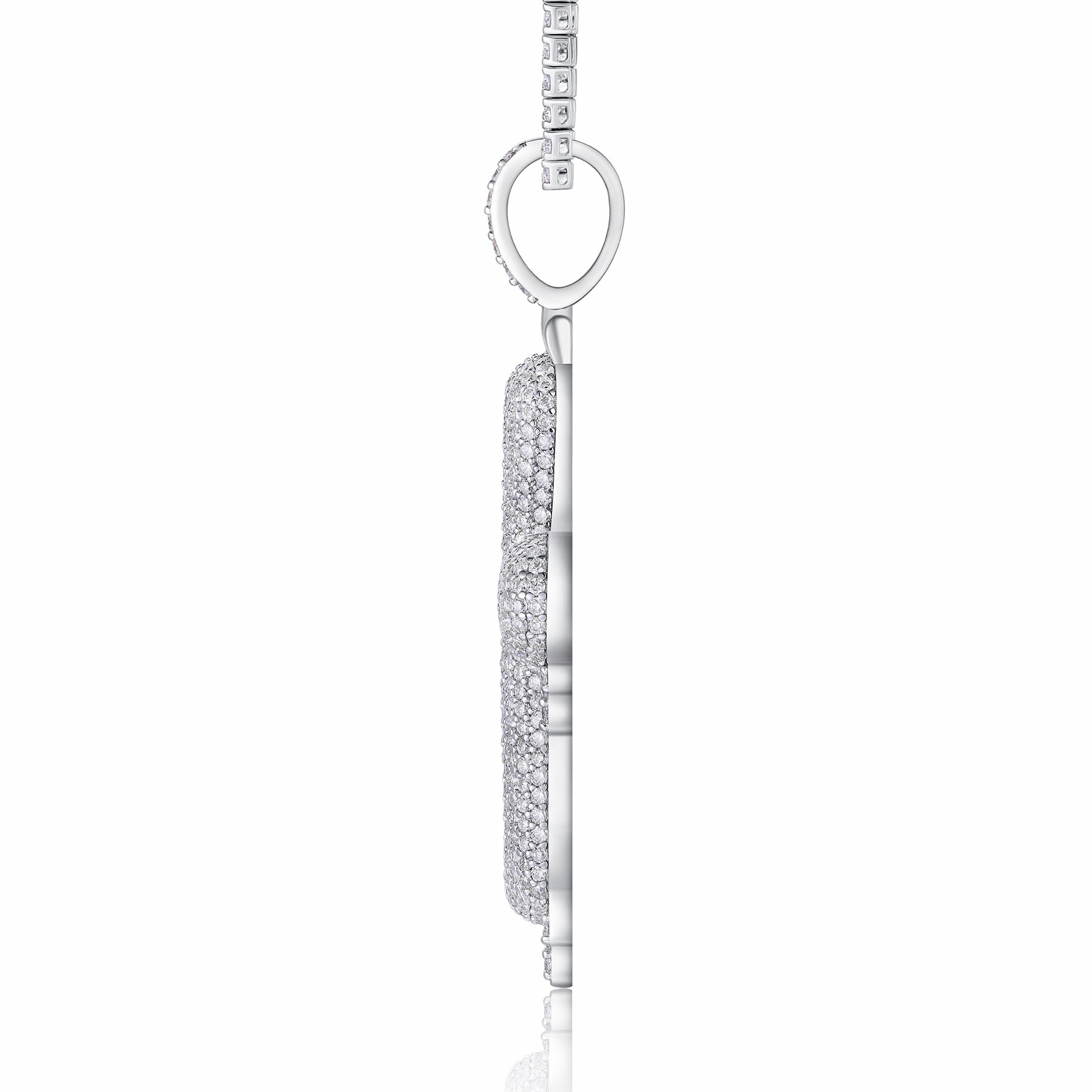 Fusione Moissanite Cross Necklace in Sterling Silver