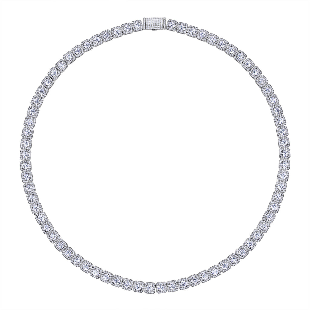 Imperatrice Moissanite Tennis Necklace in Sterling Silver