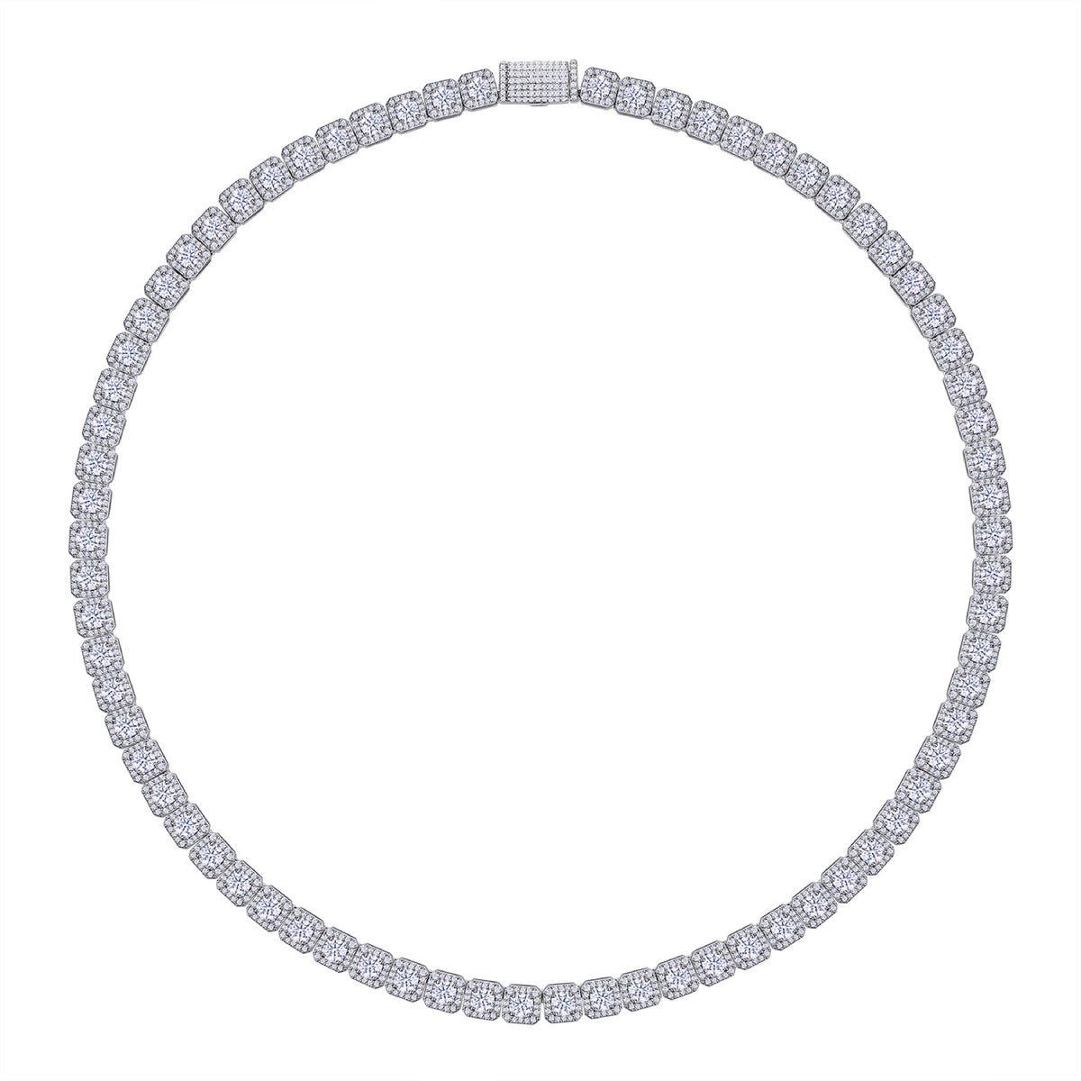 Imperatrice Moissanite Tennis Necklace in Sterling Silver