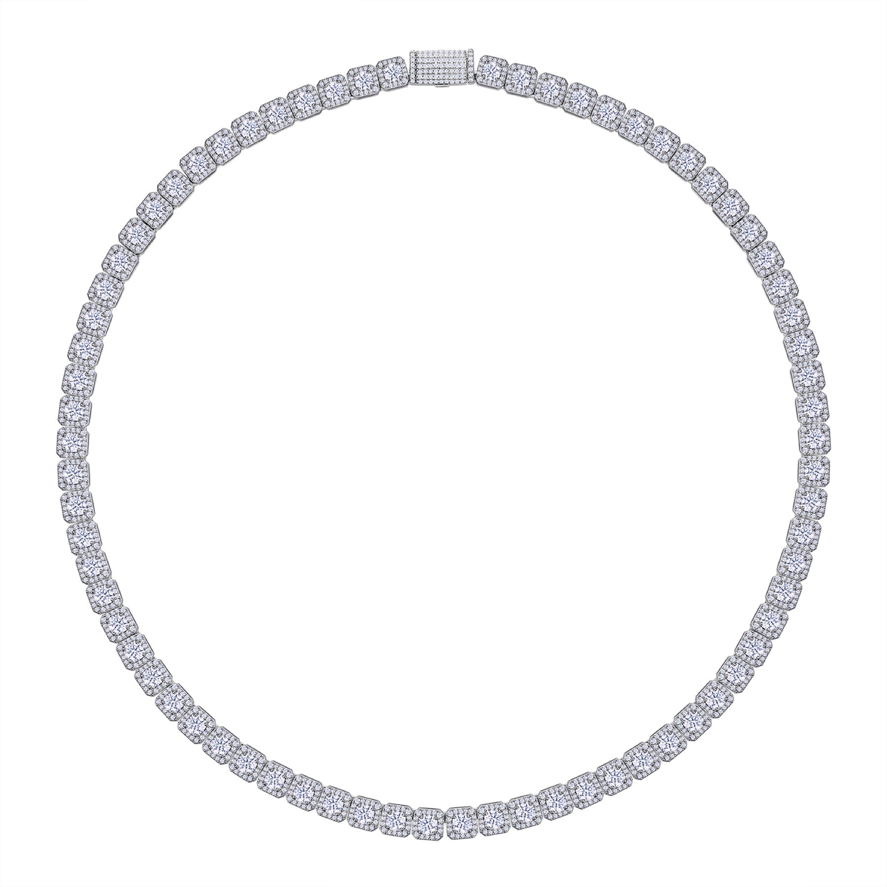 Imperatrice Moissanite Tennis Necklace in Sterling Silver