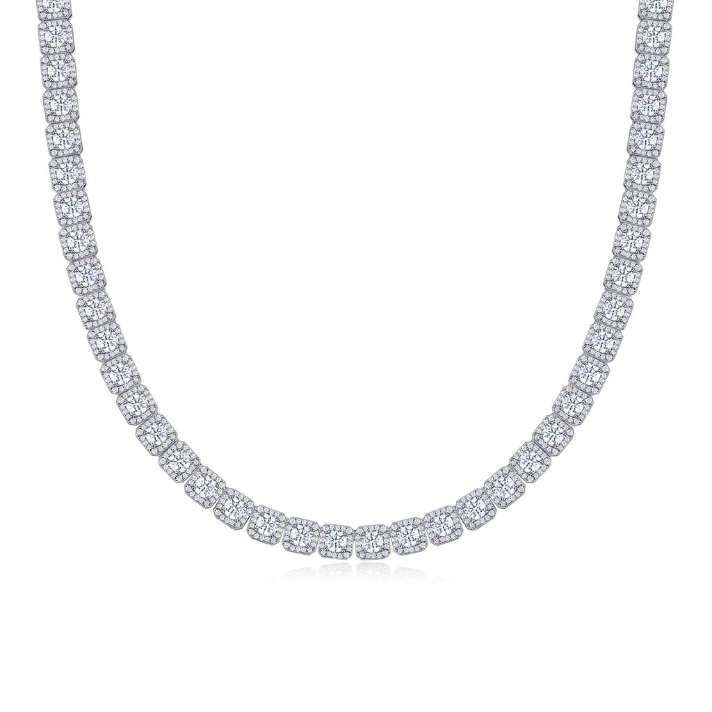 Imperatrice Moissanite Tennis Necklace in Sterling Silver