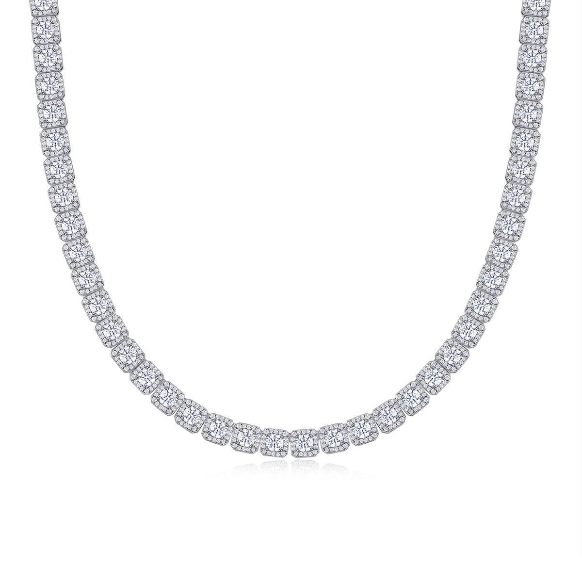 Imperatrice Moissanite Tennis Necklace in Sterling Silver