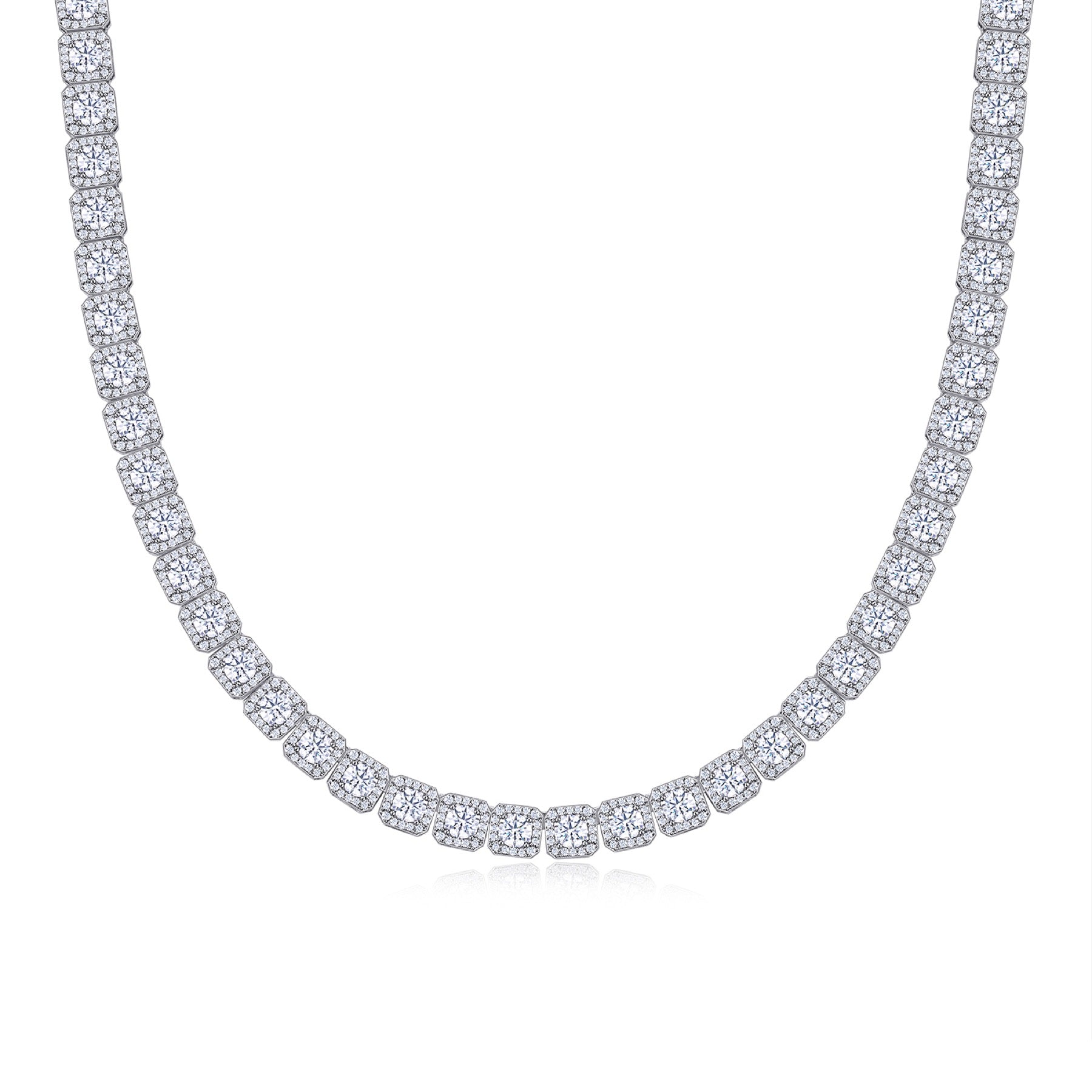 Imperatrice Moissanite Tennis Necklace in Sterling Silver