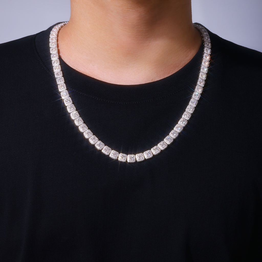 Imperatrice Moissanite Tennis Necklace in Sterling Silver