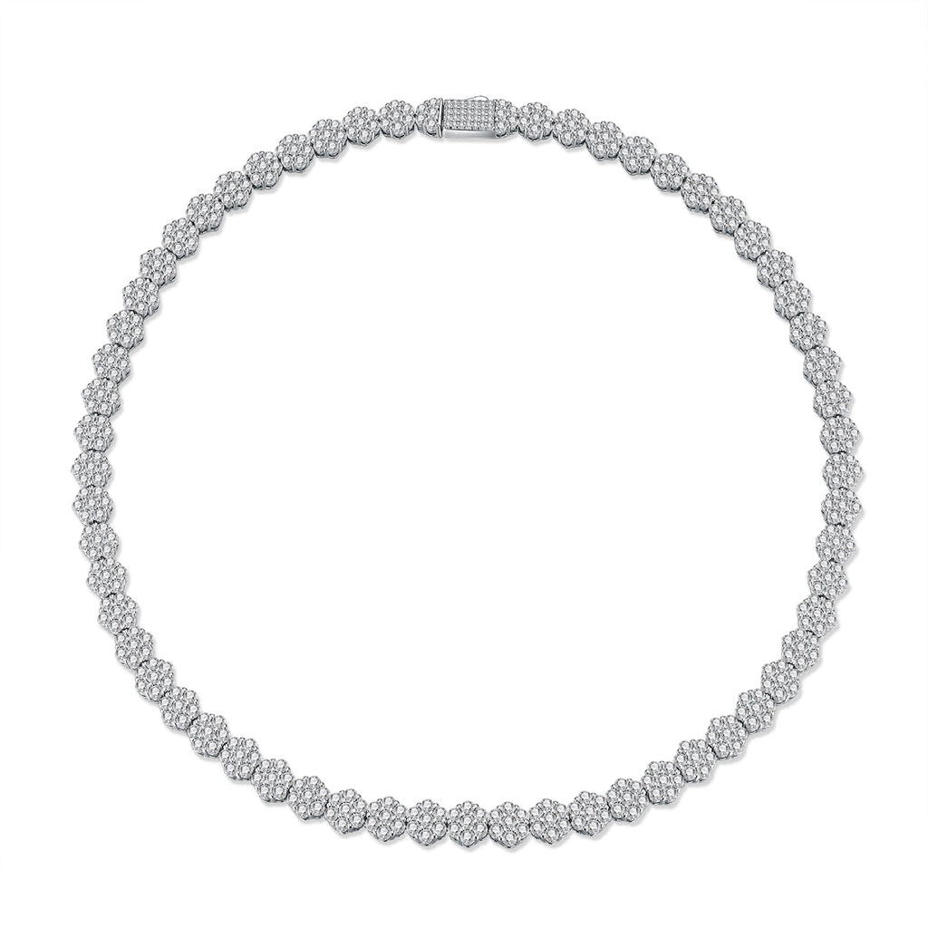 Fulgida Moissanite Tennis Necklace in Sterling Silver