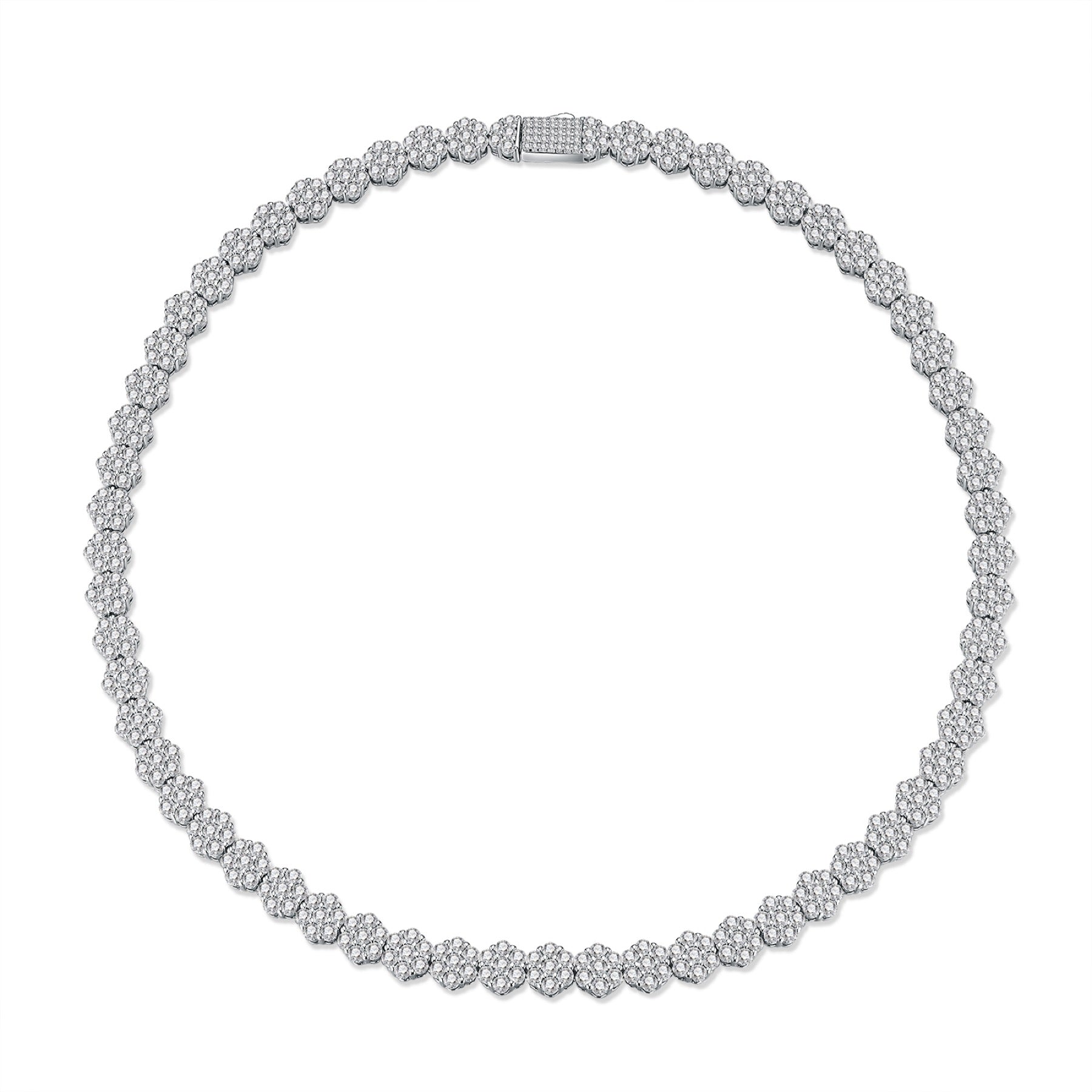 Fulgida Moissanite Tennis Necklace in Sterling Silver
