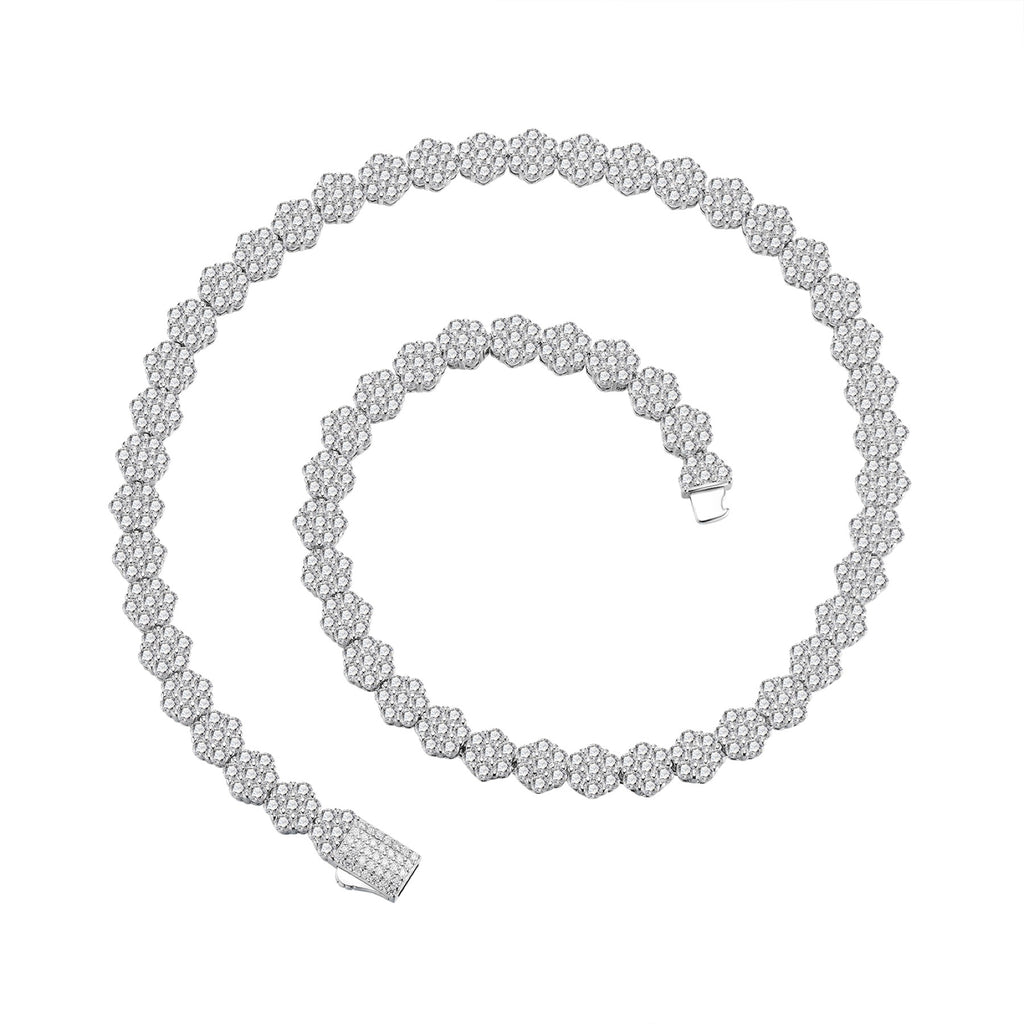 Fulgida Moissanite Tennis Necklace in Sterling Silver