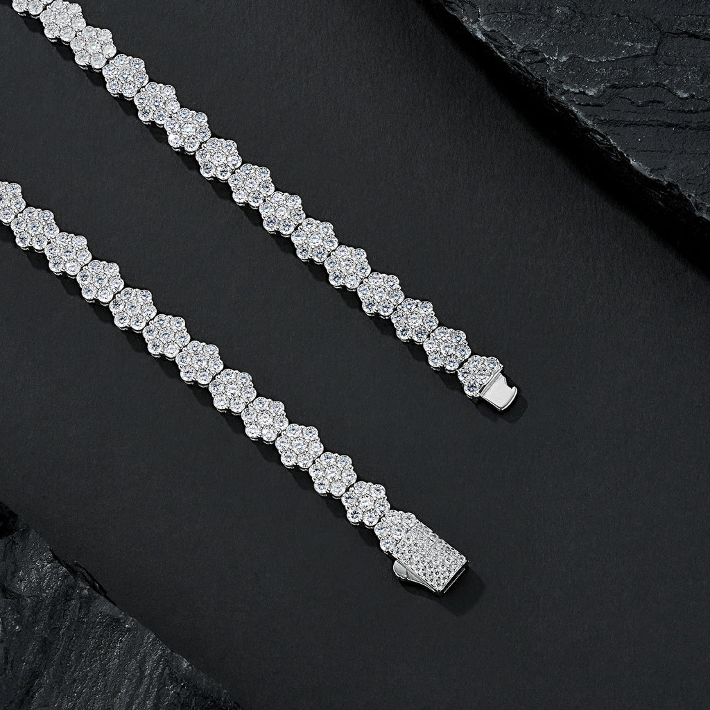 Fulgida Moissanite Tennis Necklace in Sterling Silver