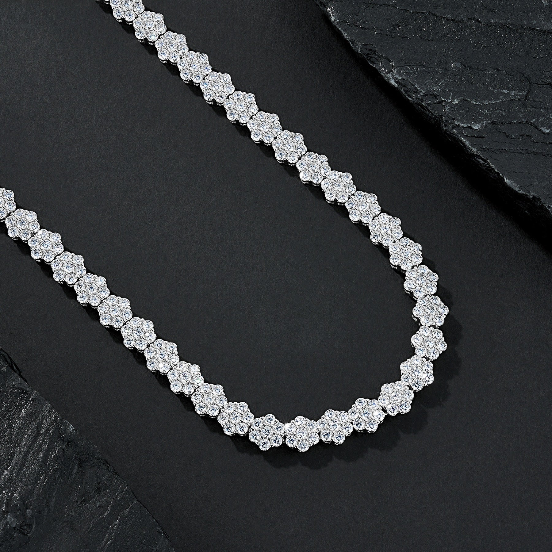 Fulgida Moissanite Tennis Necklace in Sterling Silver