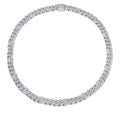 Reign Moissanite Pavé Cuban Link Chain Necklace in Sterling Silver