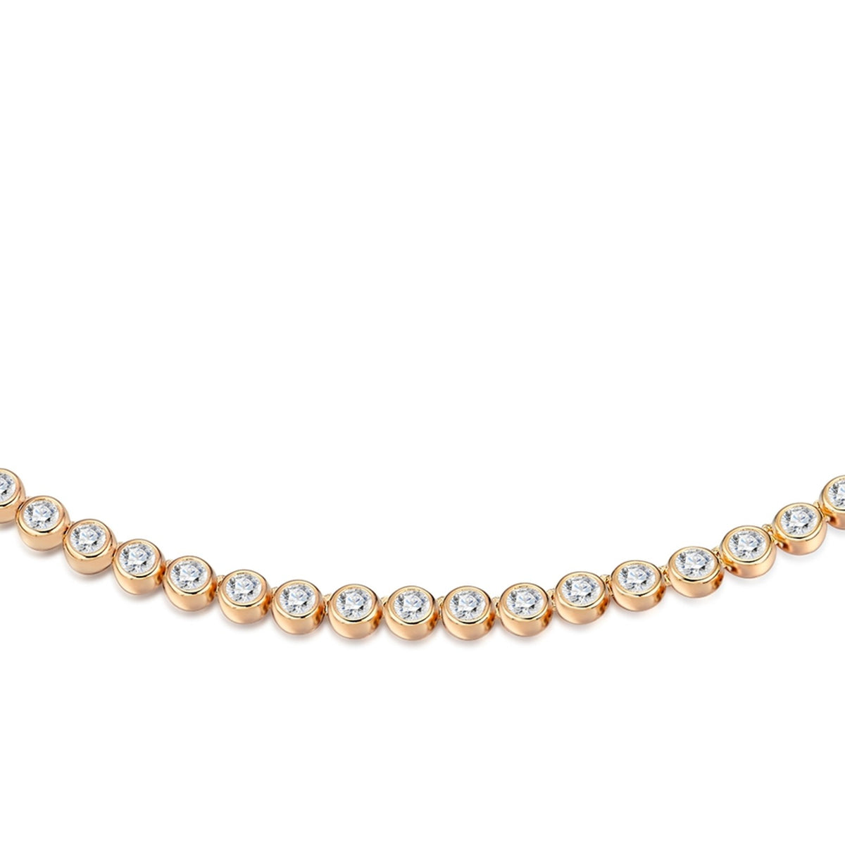 Dorata Moissanite Tennis Necklace in Gold-Tone Sterling Silver — detail