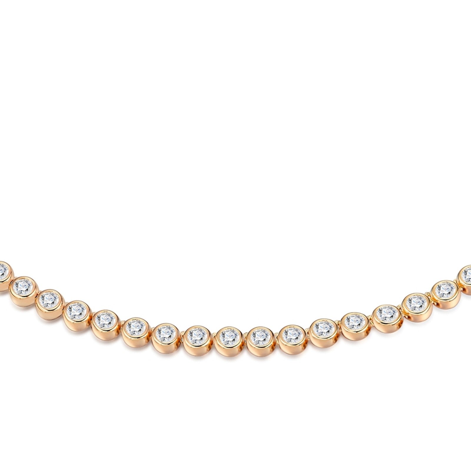 Dorata Moissanite Tennis Necklace in Gold-Tone Sterling Silver — detail