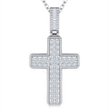 Crociata Moissanite Cross Necklace in Sterling Silver