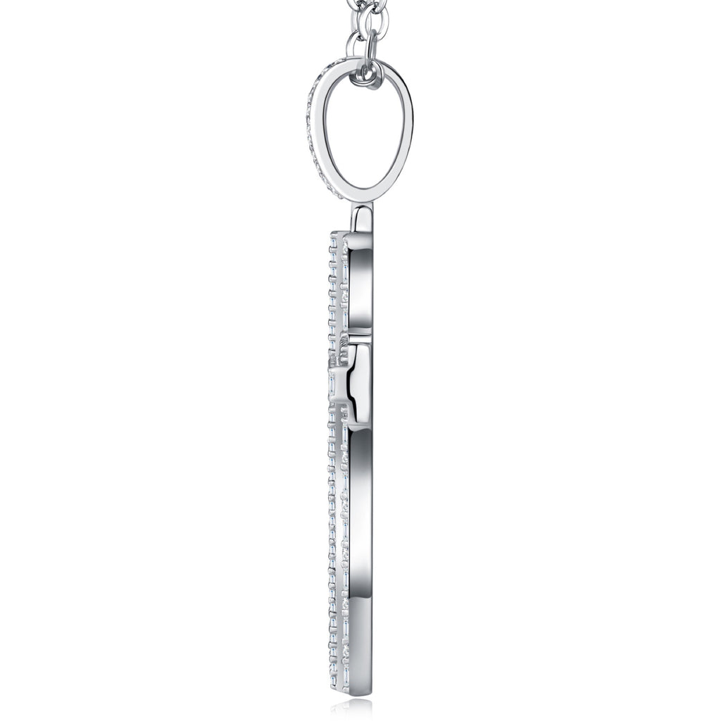 Pilastro Moissanite Cross Necklace in Sterling Silver