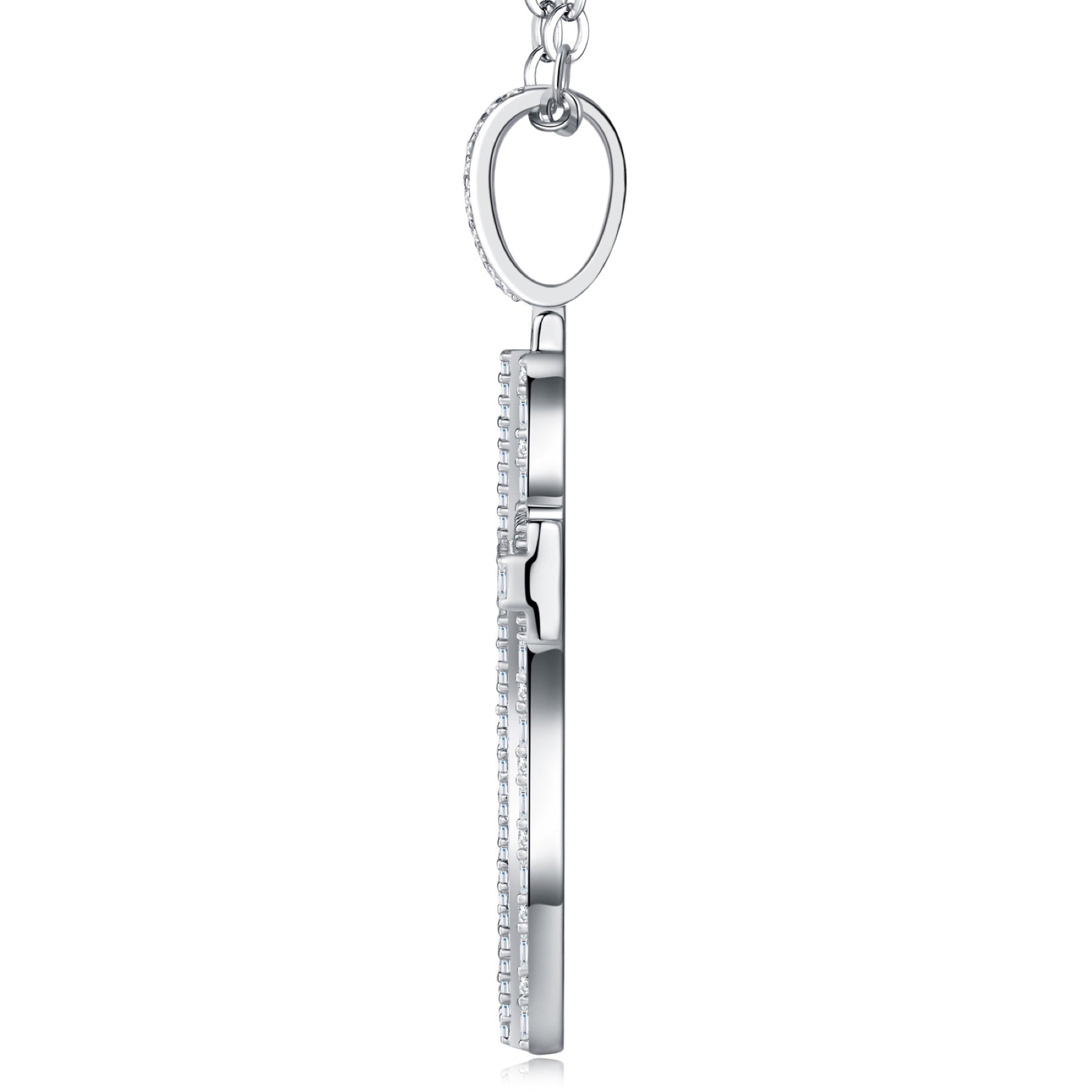 Pilastro Moissanite Cross Necklace in Sterling Silver