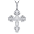 Gigliata Moissanite Cross Necklace in Sterling Silver