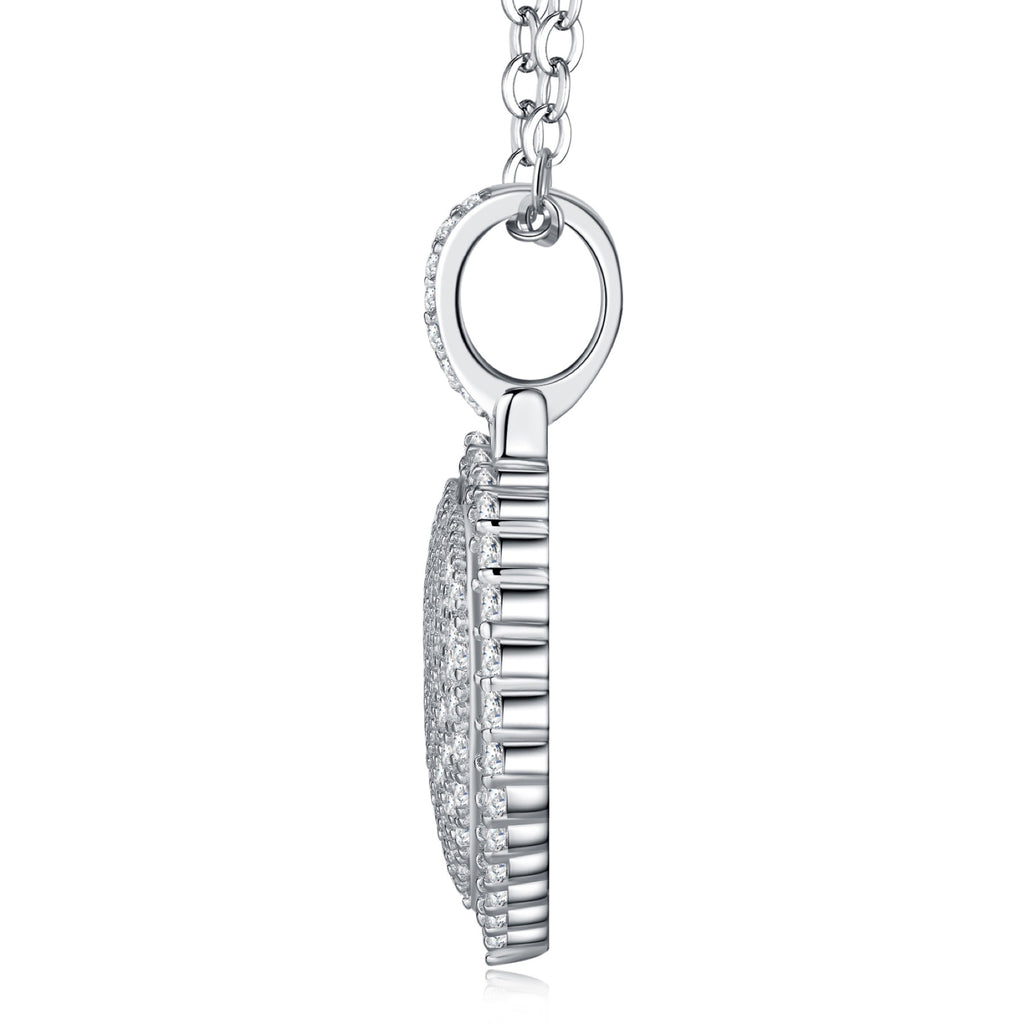Cuoregrande Moissanite Heart Necklace in Sterling Silver