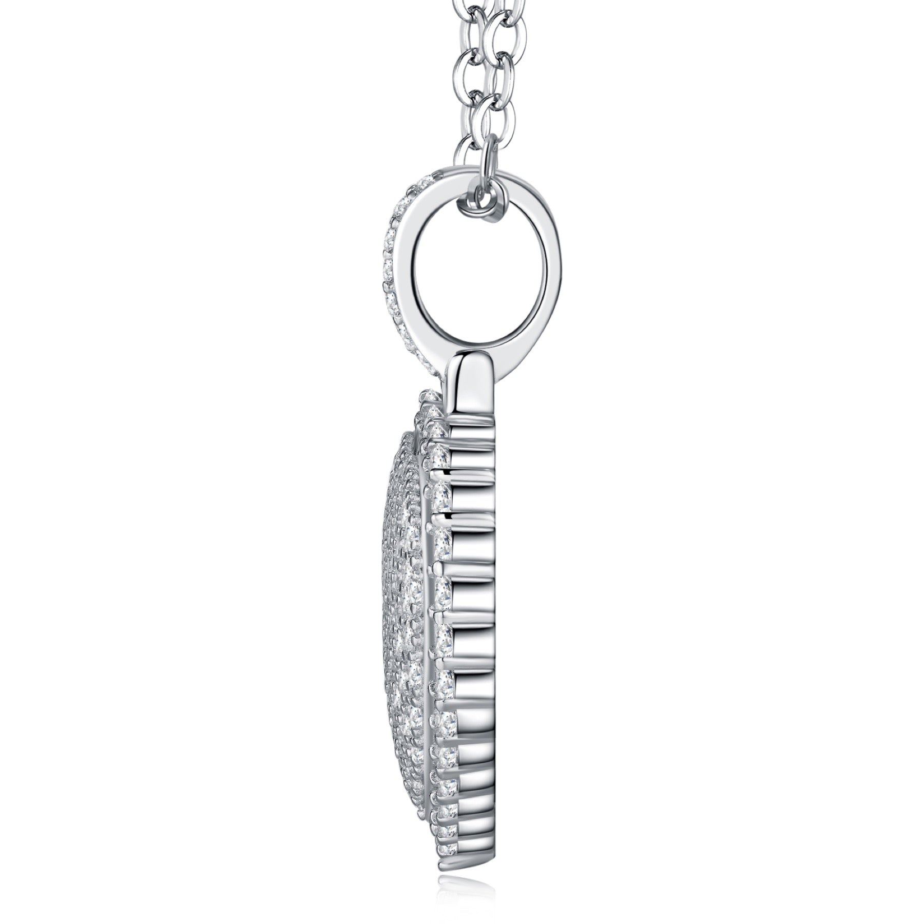 Cuoregrande Moissanite Heart Necklace in Sterling Silver