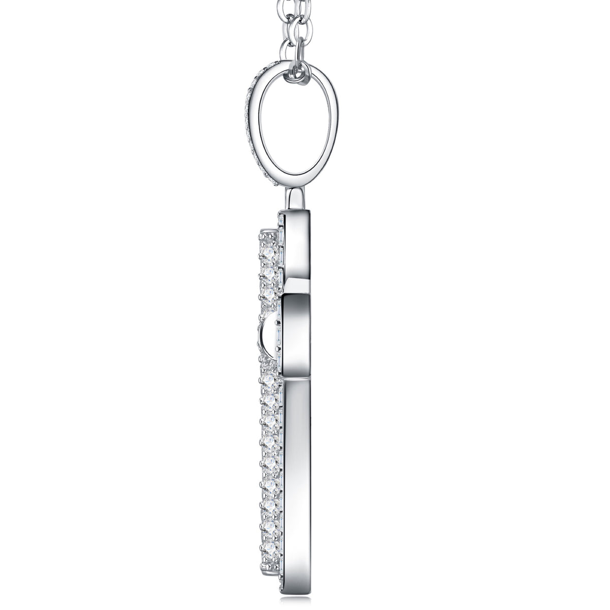 Devota Moissanite Cross Pendant in Sterling Silver