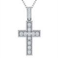 Crocione Moissanite Cross Necklace in Sterling Silver