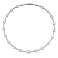 Bezelona Moissanite Tennis Necklace in Sterling Silver