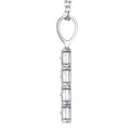 Pilastra Moissanite Cross Necklace in Sterling Silver