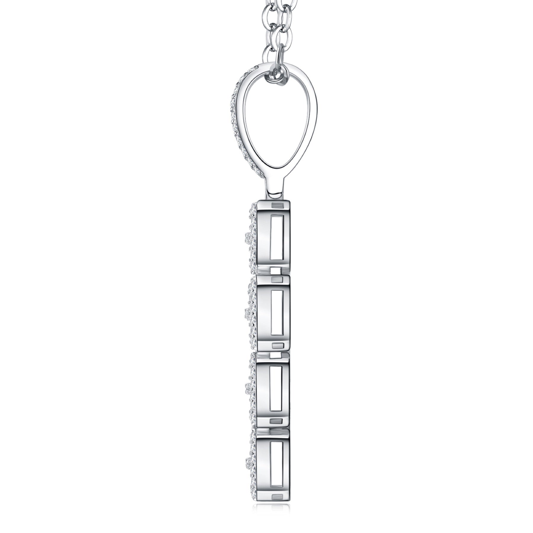 Pilastra Moissanite Cross Necklace in Sterling Silver