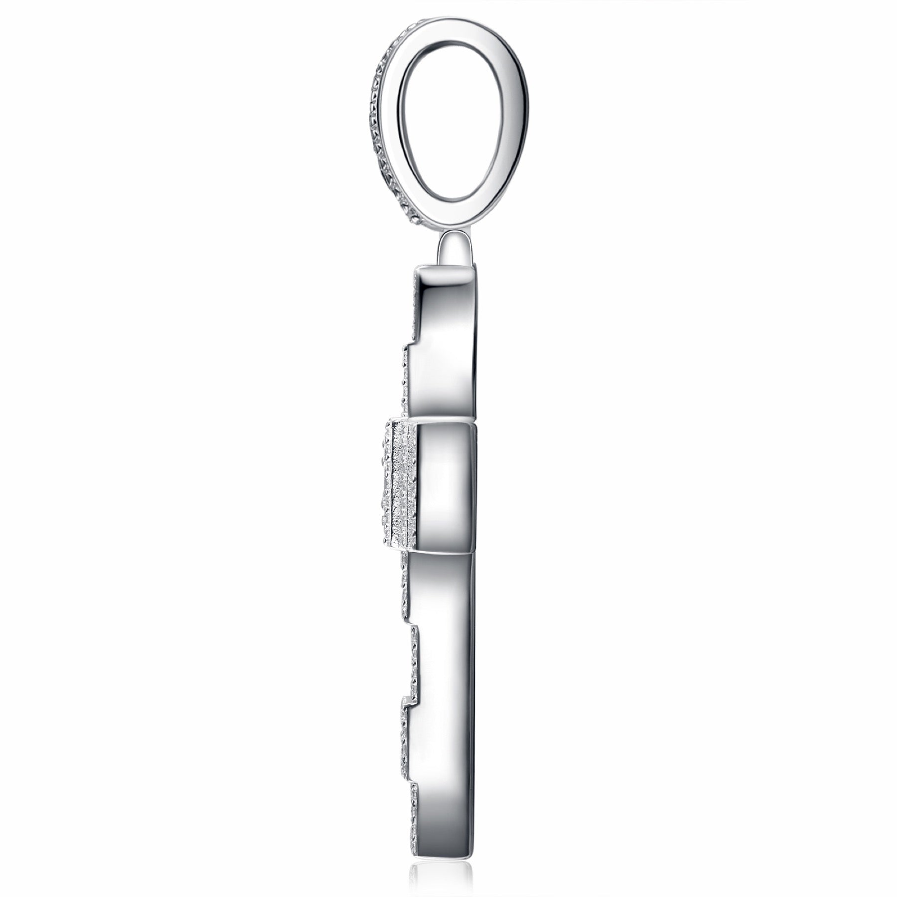 Basalto Moissanite Cross Necklace in Sterling Silver