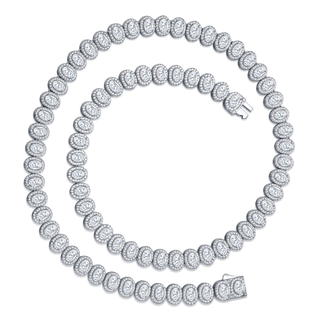 Bezelina Moissanite Tennis Necklace in Sterling Silver