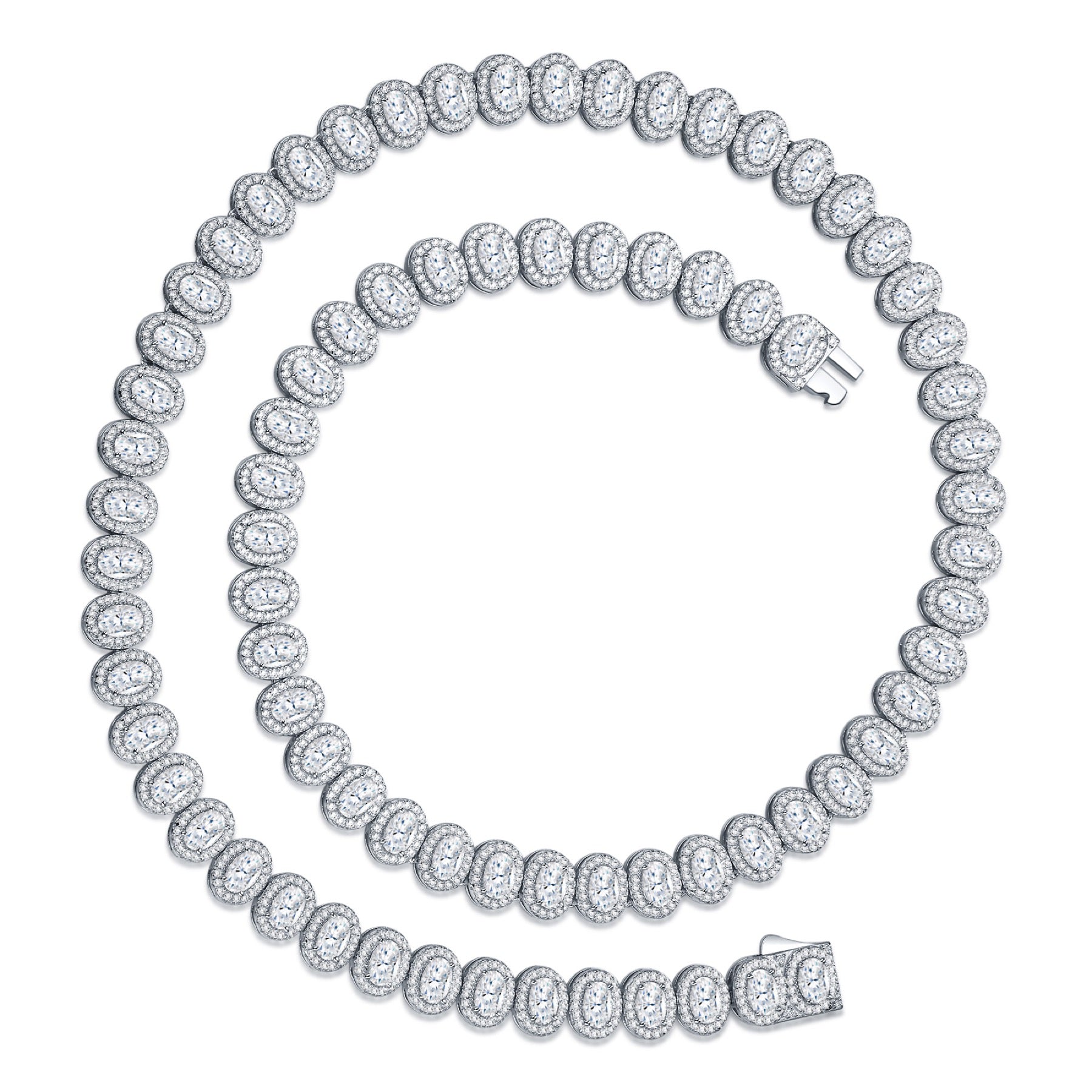 Bezelina Moissanite Tennis Necklace in Sterling Silver