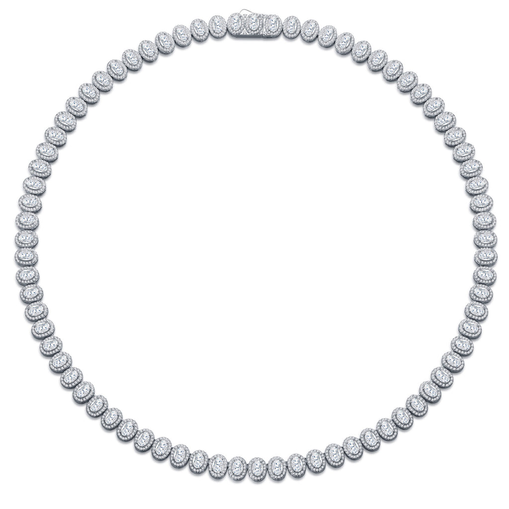 Bezelina Moissanite Tennis Necklace in Sterling Silver