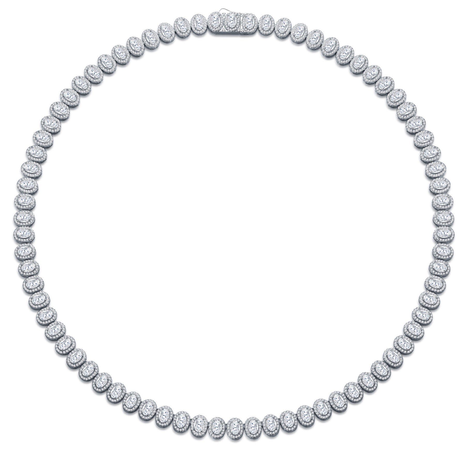 Bezelina Moissanite Tennis Necklace in Sterling Silver