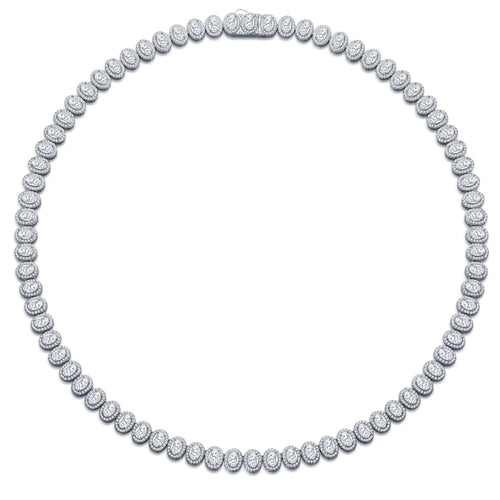 Bezelina Moissanite Tennis Necklace in Sterling Silver