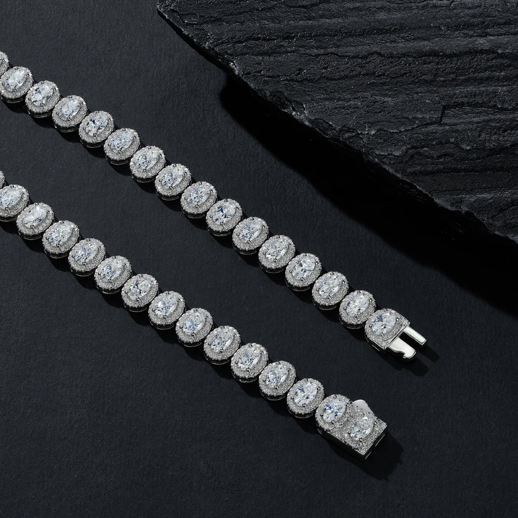 Bezelina Moissanite Tennis Necklace in Sterling Silver