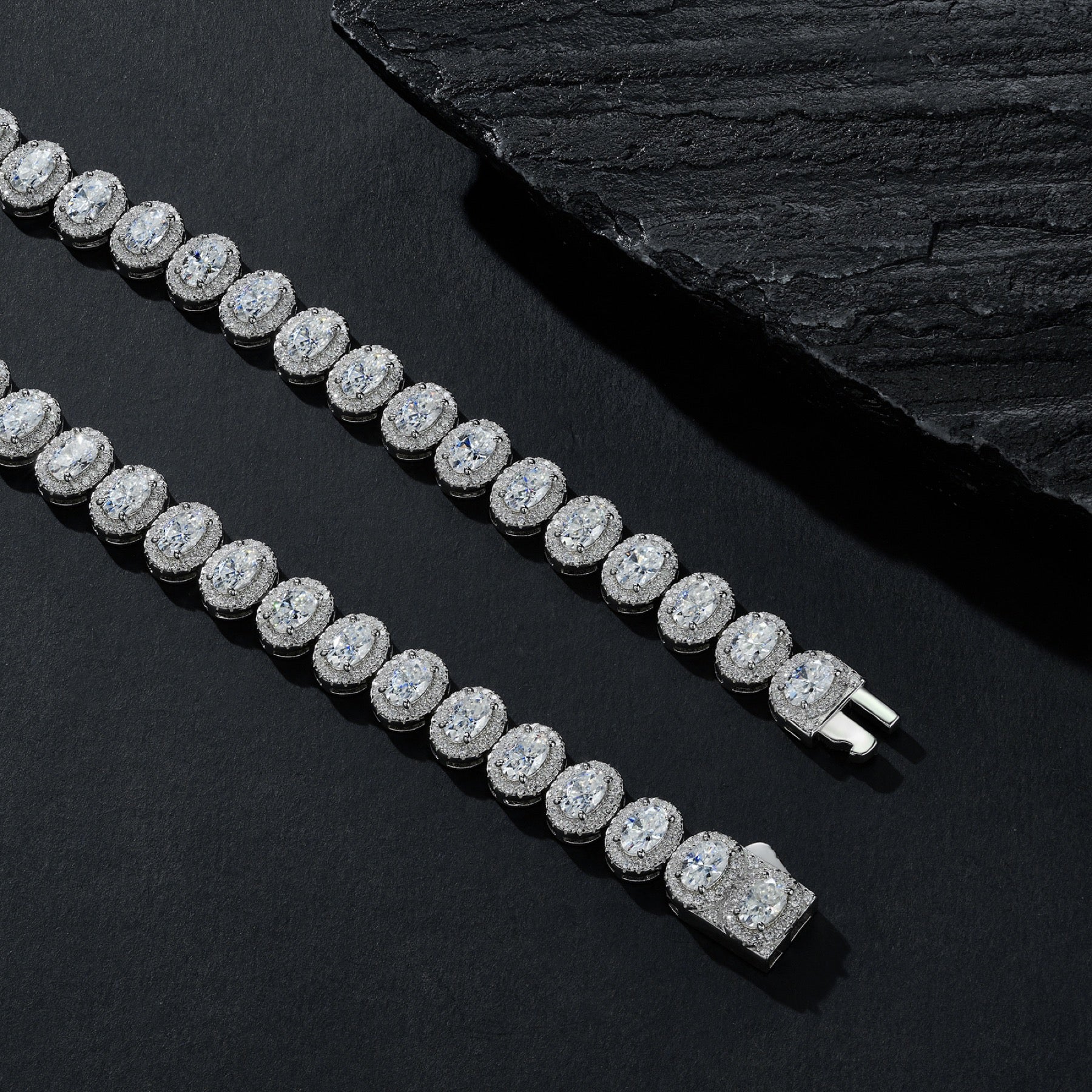 Bezelina Moissanite Tennis Necklace in Sterling Silver