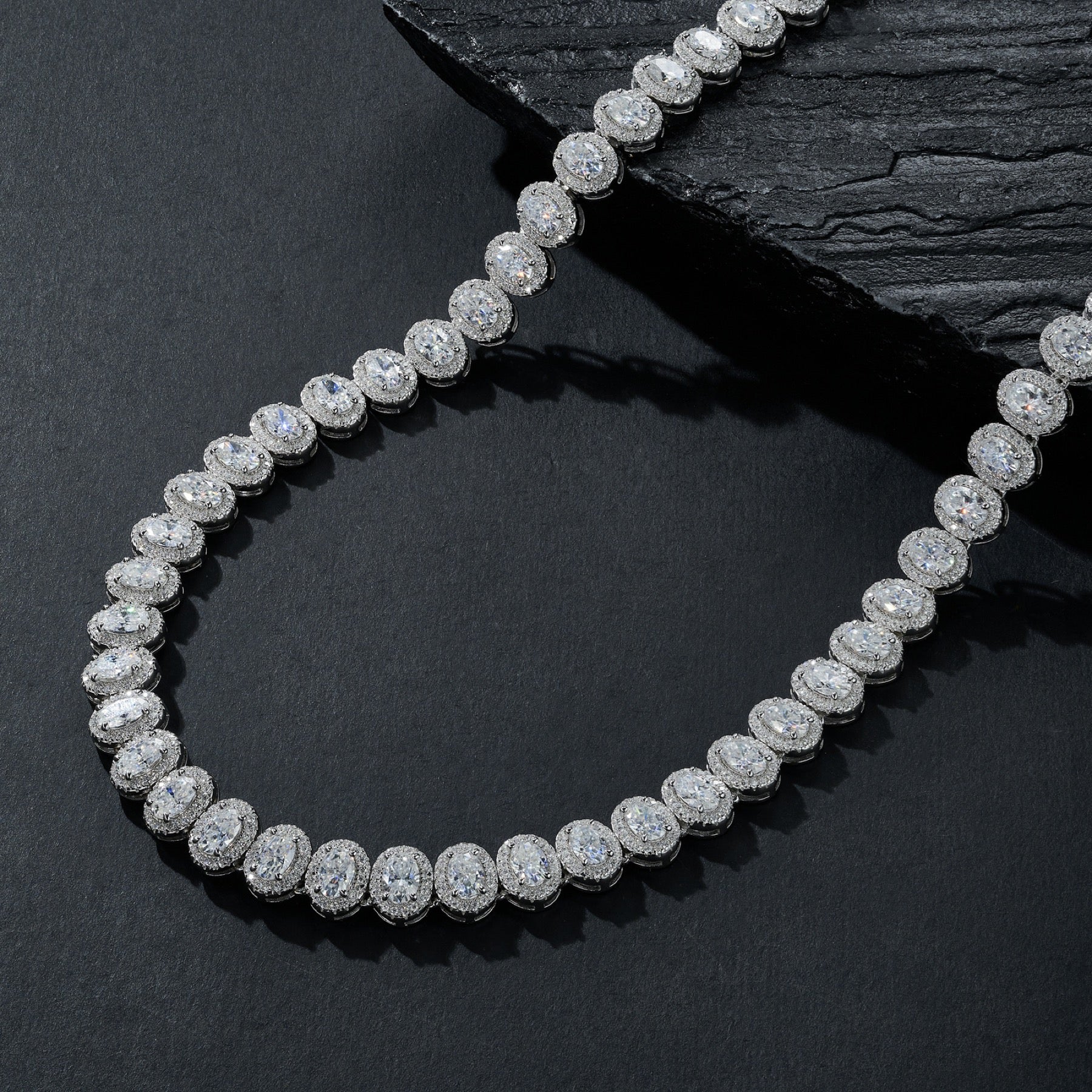 Bezelina Moissanite Tennis Necklace in Sterling Silver