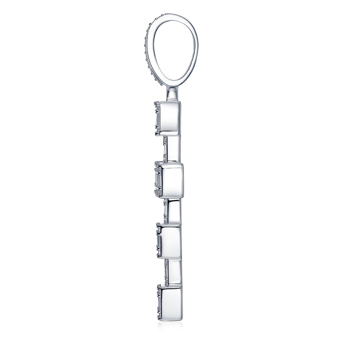 Colonnato Moissanite Cross Pendant in Sterling Silver