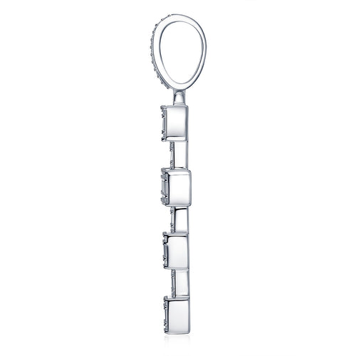 Colonnato Moissanite Cross Necklace in Sterling Silver