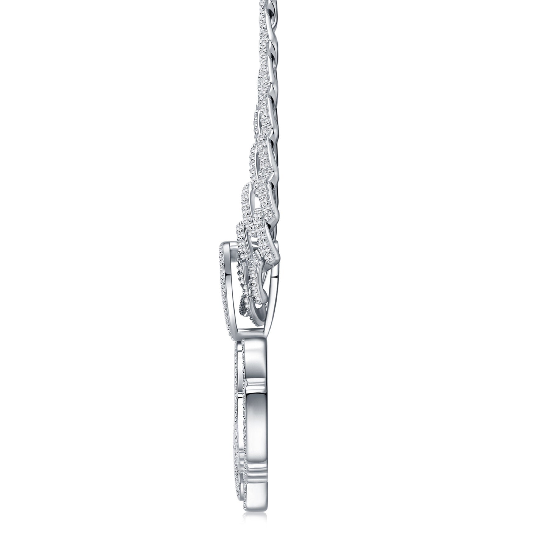 Queen Moissanite Nameplate Necklace in Sterling Silver