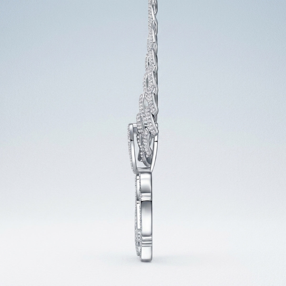 Queen Moissanite Nameplate Pendant in Sterling Silver