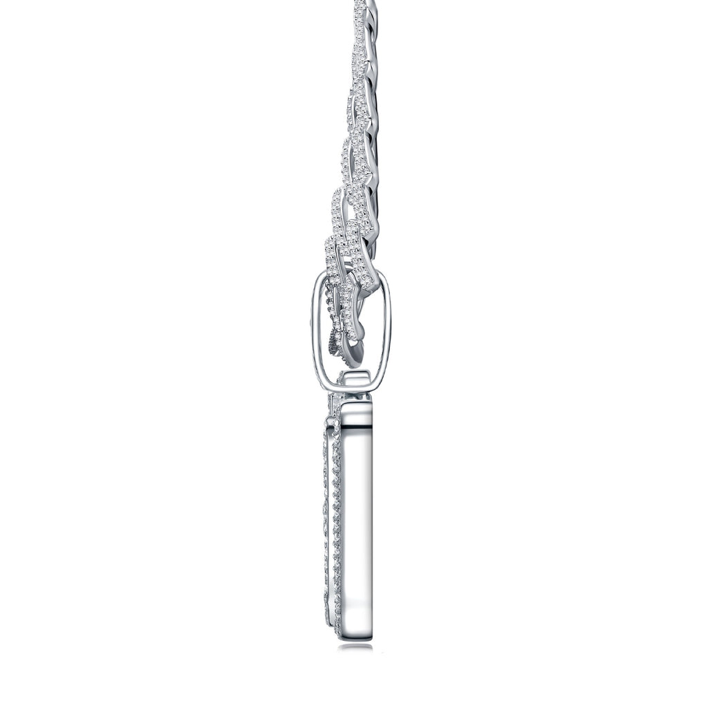 Shorty Moissanite Nameplate Necklace in Sterling Silver