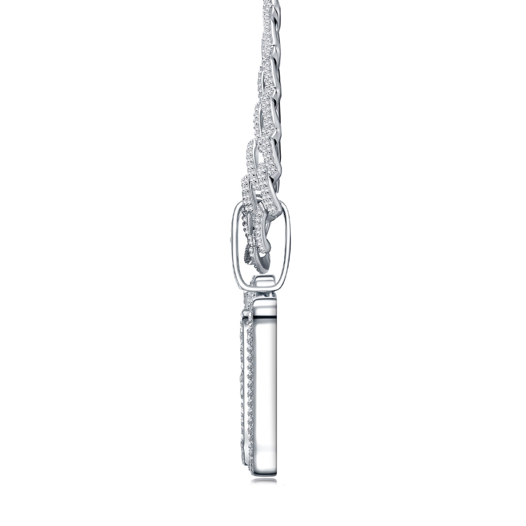 Shorty Moissanite Nameplate Necklace in Sterling Silver