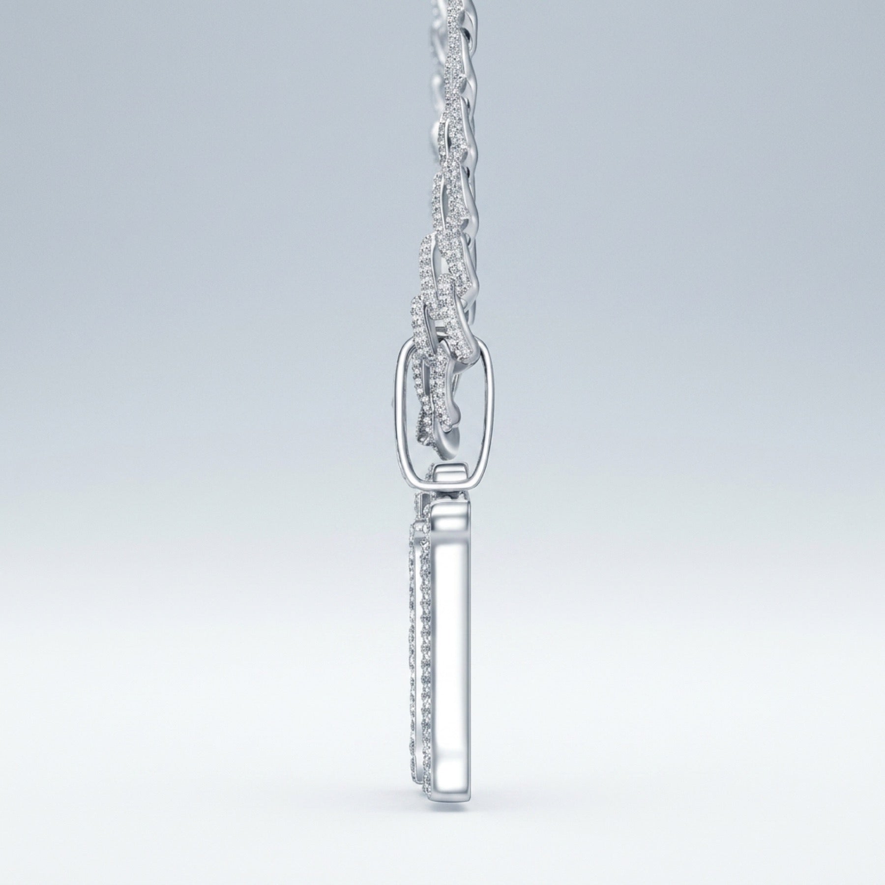 Shorty Moissanite Nameplate Necklace in Sterling Silver