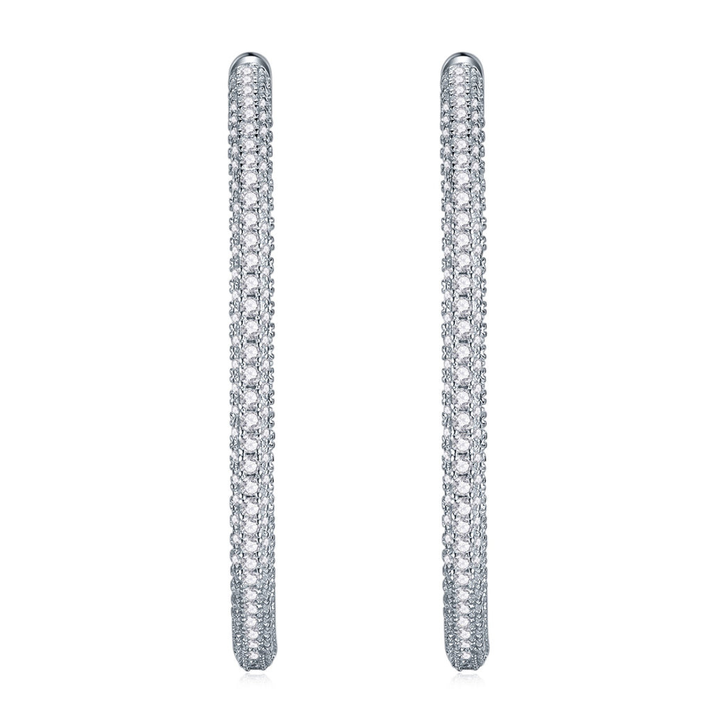 Cocoa Moissanite Hoop Earrings in Sterling Silver