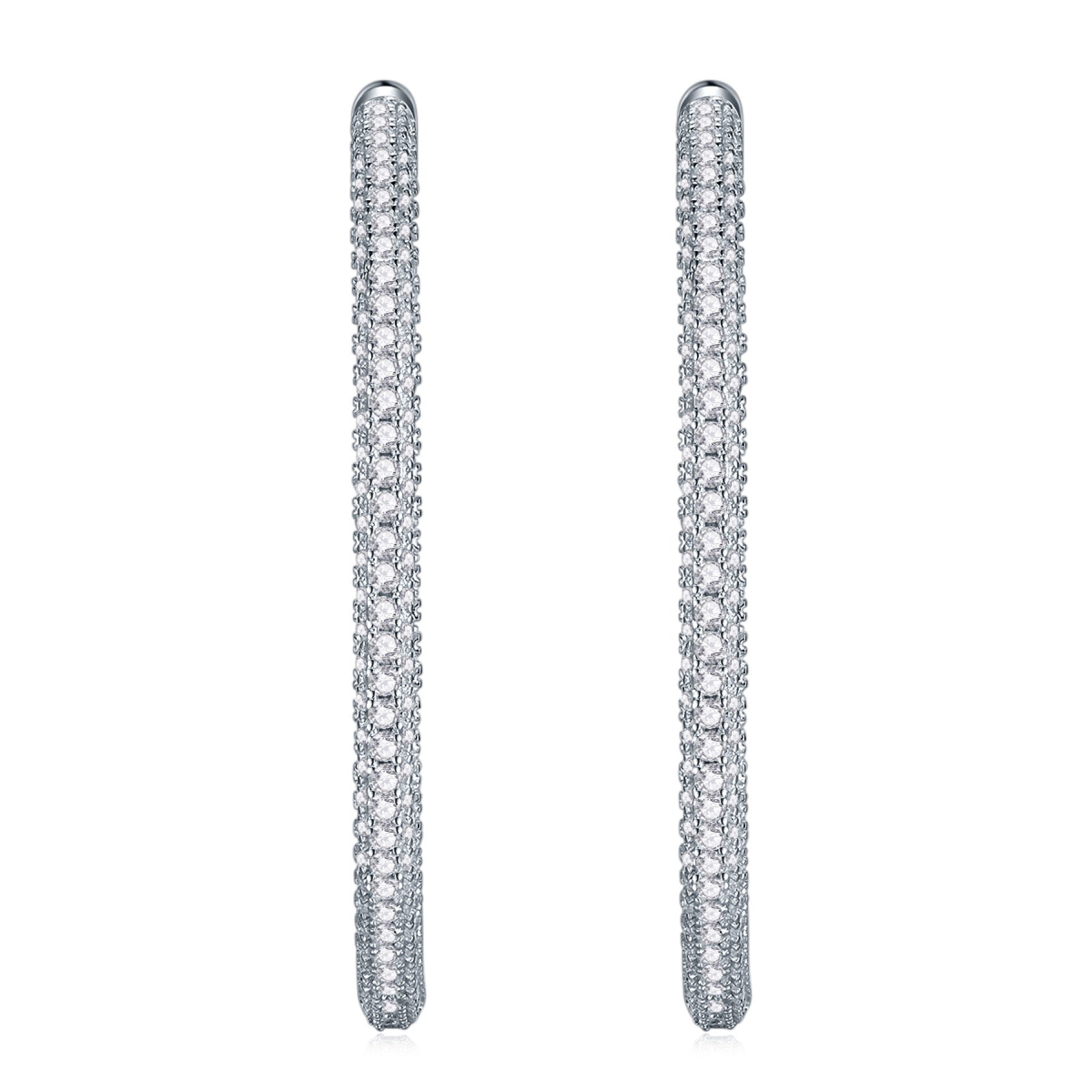 Cocoa Moissanite Hoop Earrings in Sterling Silver